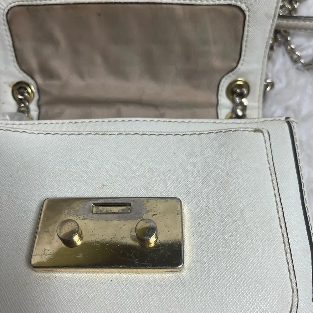 Michael Kors leather off white studded sloan shoulder bag gold tone Hard…